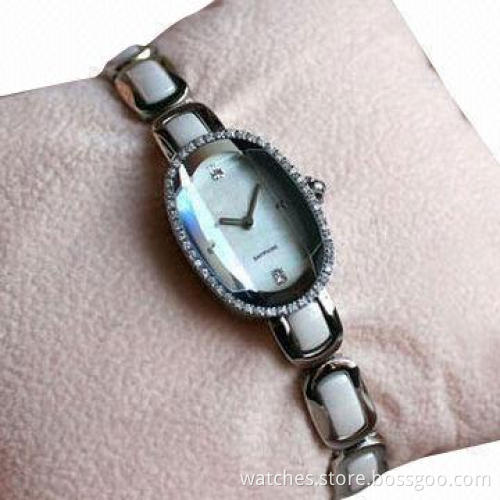 2014 New Luxury High-quality Ceramic Bracelet Fashionable Watch for Women, Waterproof, Diamond